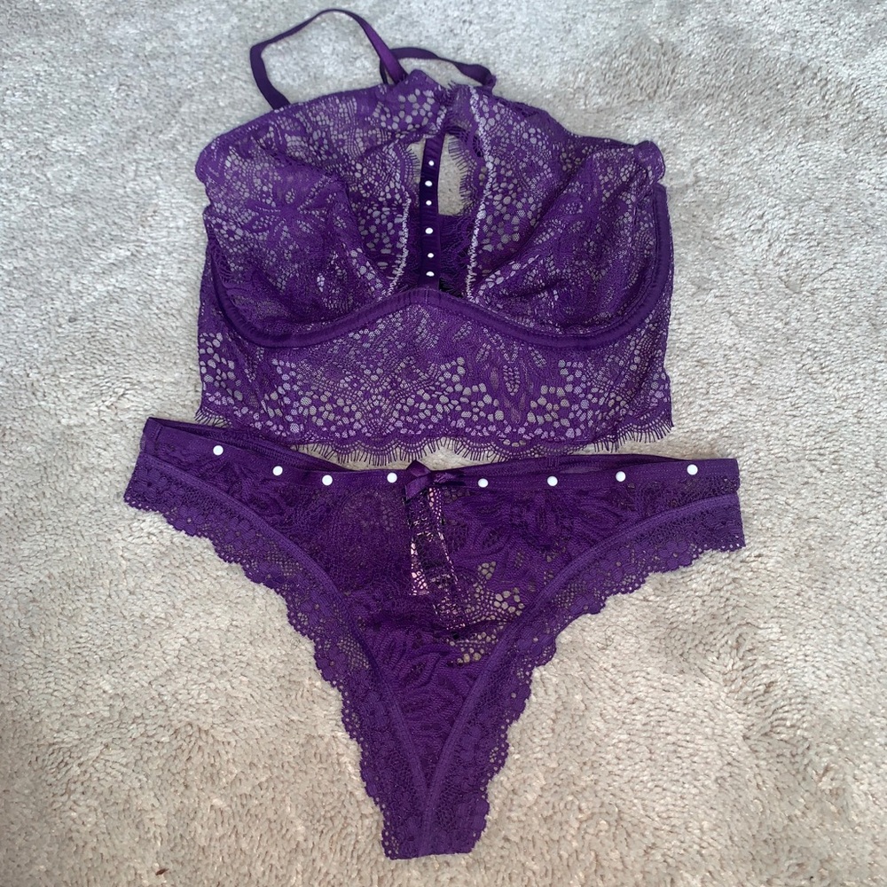 Victoria’s Secret Purple Lace Bra/Panty Set
